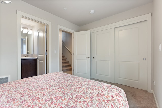 11449 SW Mont Blanc St, Wilsonville, OR 97070 - bedroom with carpet flooring, a closet, and a sink
