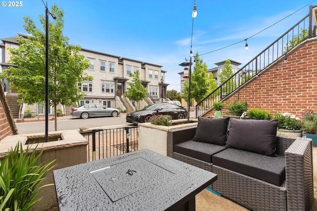 11449 SW Mont Blanc St, Wilsonville, OR 97070 - view of patio featuring stairway and an outdoor living space
