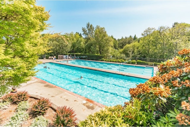 pool featuring fence