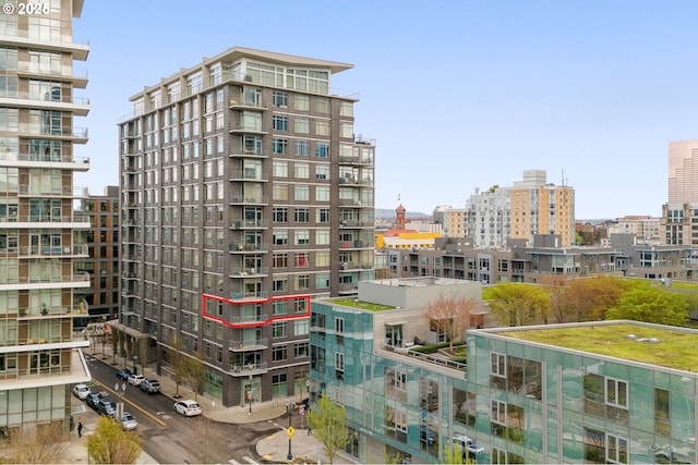 view of building exterior with a view of city