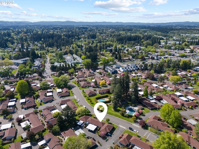 14190 SW 6th St, Beaverton, OR 97005 - birds eye view of property with a forest view and a mountain view