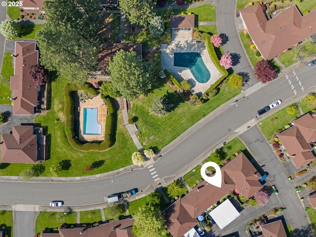bird's eye view with a residential view
