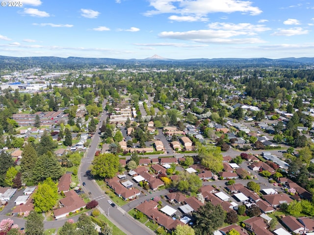 aerial view featuring a mountain view