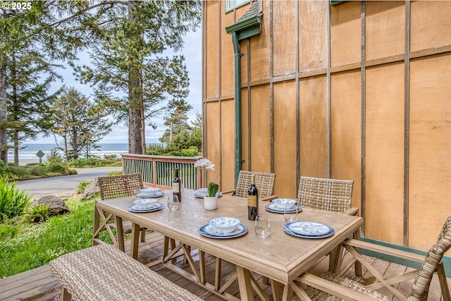 3360 NW Oceanview Dr, Newport, OR 97365 - wooden deck featuring outdoor dining area