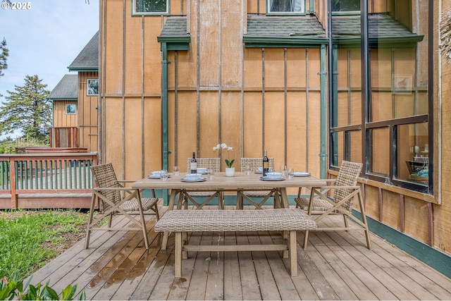 3360 NW Oceanview Dr, Newport, OR 97365 - wooden deck featuring outdoor dining space