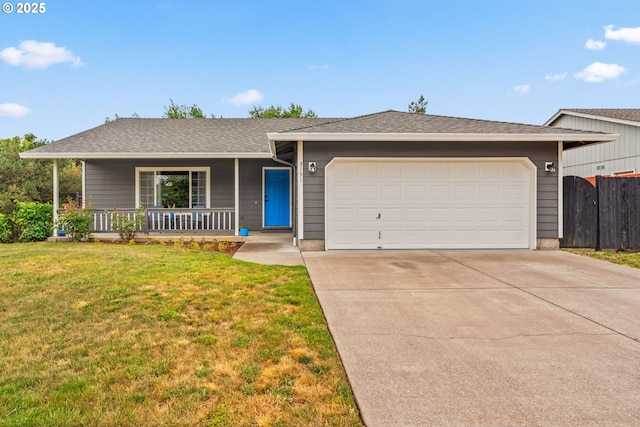 3191 Zinnia St, Eugene, OR 97404 - ranch-style home featuring covered porch, concrete driveway, and a garage