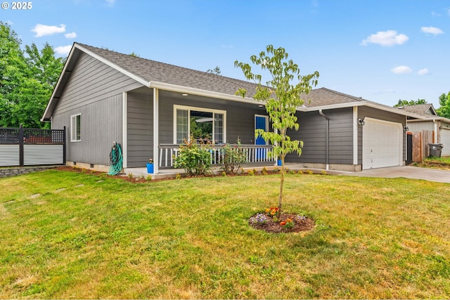 3191 Zinnia St, Eugene, OR 97404 - ranch-style home featuring a porch, a garage, and concrete driveway