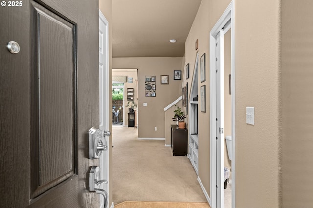 17011 SW Red Leaf Pl, Sherwood, OR 97140 - hallway featuring light colored carpet and baseboards
