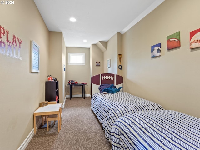 bedroom with carpet floors