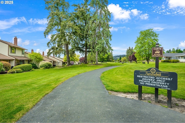 surrounding community featuring a yard