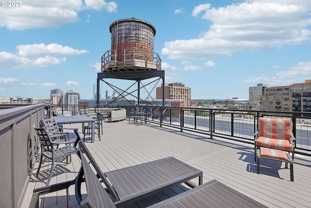 416 NW 13th Ave Unit 206, Portland, OR 97209 - wooden terrace with a water view and a city view