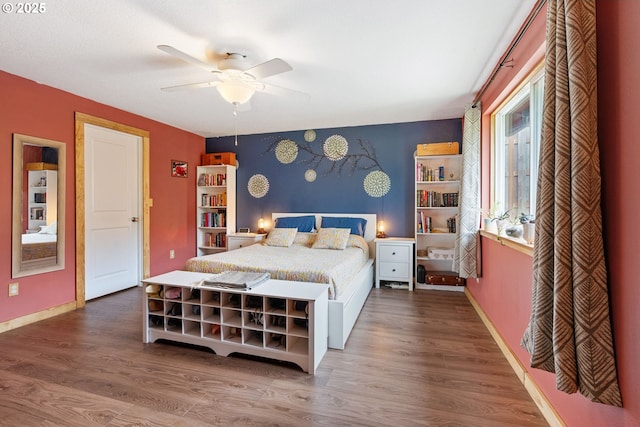 108 Watts Ave, Cascade Locks, OR 97014 - bedroom with wood finished floors and a ceiling fan