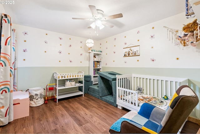 108 Watts Ave, Cascade Locks, OR 97014 - bedroom with wood finished floors and a ceiling fan