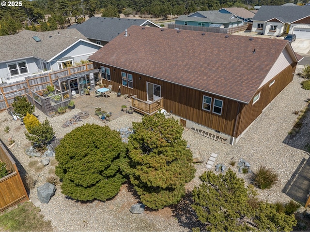 aerial view with a residential view