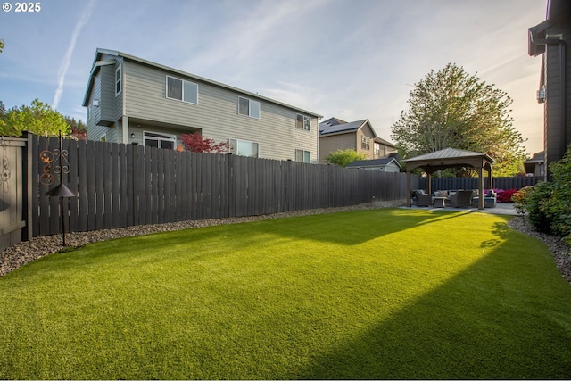 14956 SE Pebble Beach Dr, Happy Valley, OR 97086 - fenced backyard featuring a gazebo, outdoor lounge area, and a patio