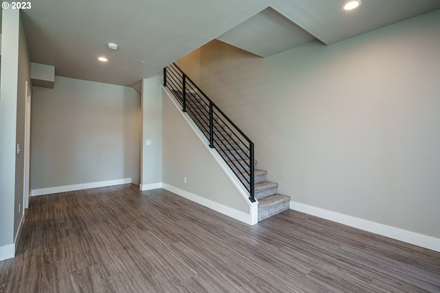 304 N Bridgeton Rd, Portland, OR 97217 - stairway featuring wood finished floors and recessed lighting