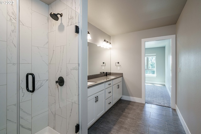 304 N Bridgeton Rd, Portland, OR 97217 - full bath with double vanity and a marble finish shower