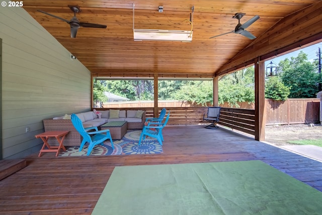 703 NW 94th St, Vancouver, WA 98665 - deck featuring a ceiling fan and an outdoor hangout area
