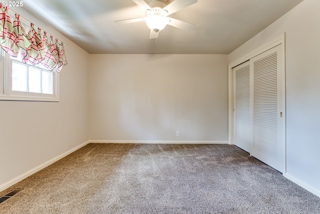 488 Pinto Way, Eugene, OR 97401 - unfurnished bedroom featuring carpet floors, baseboards, a closet, and ceiling fan