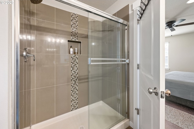 14139 SW Burlwood Ln, Beaverton, OR 97005 - full bath featuring ensuite bathroom, a ceiling fan, and a stall shower