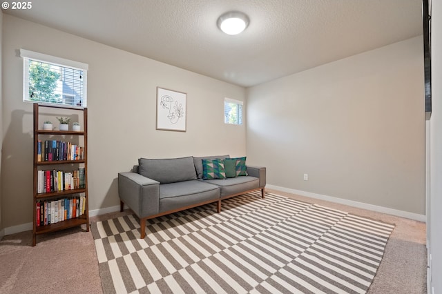 14139 SW Burlwood Ln, Beaverton, OR 97005 - living area featuring a textured ceiling and light colored carpet