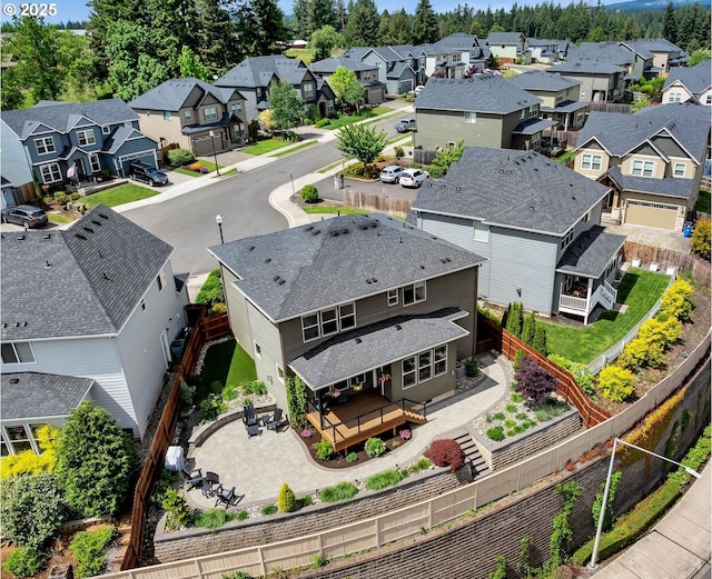 aerial view of residential area