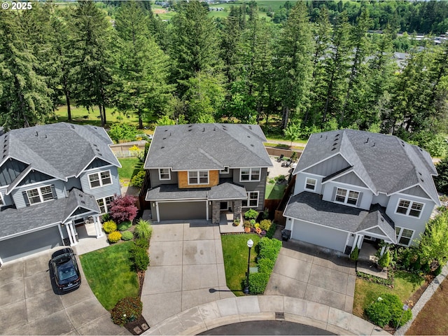 aerial perspective of suburban area