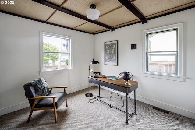 1968 SE 25th Ave, Portland, OR 97214 - carpeted office with coffered ceiling