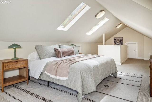 1968 SE 25th Ave, Portland, OR 97214 - bedroom with a skylight, lofted ceiling, and light colored carpet