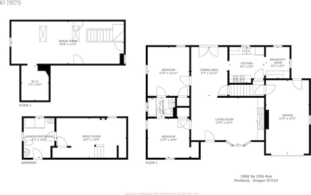 1968 SE 25th Ave, Portland, OR 97214 - view of home floor plan