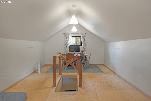 2869 SE Sherman St, Portland, OR 97214 - office featuring lofted ceiling and baseboards