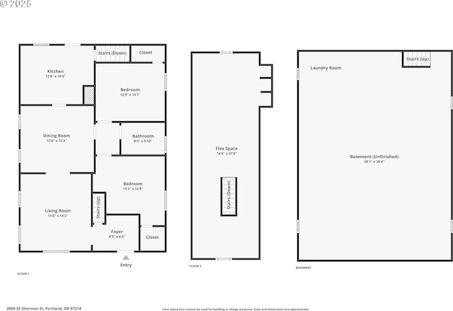 2869 SE Sherman St, Portland, OR 97214 - view of home floor plan