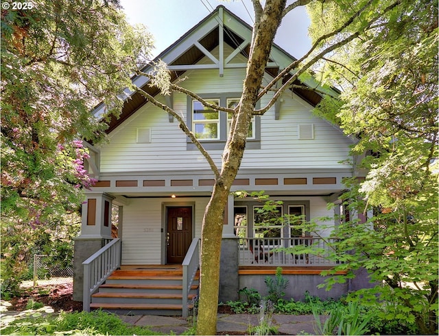 view of front of property with a porch