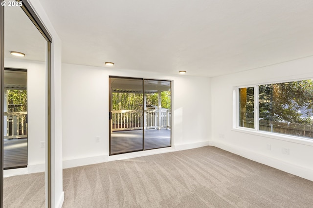 spare room featuring light carpet