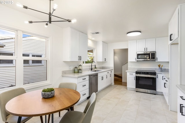 kitchen featuring white cabinetry, sink, and stainless steel appliances