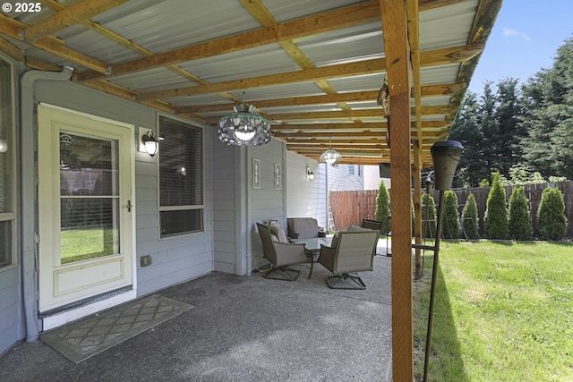 view of patio with fence