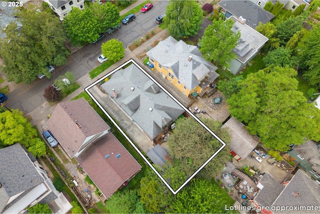 3113 SE Main St, Portland, OR 97214 - aerial view of residential area featuring property boundaries highlighted