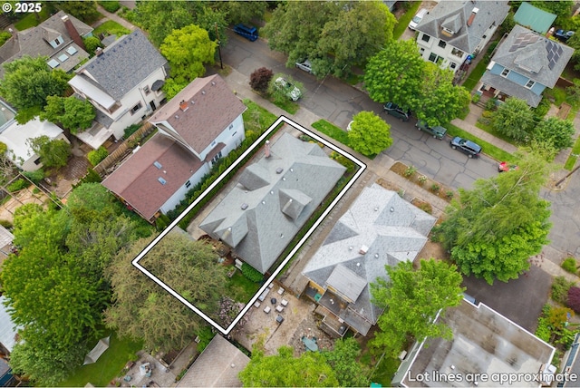 3113 SE Main St, Portland, OR 97214 - aerial view of residential area featuring property parcel outlined