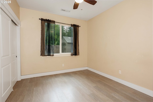 2220 NE Brendan Cir, Vancouver, WA 98663 - unfurnished bedroom with wood finished floors, a closet, and a ceiling fan