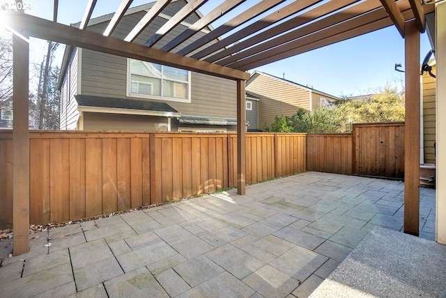 view of patio featuring a pergola