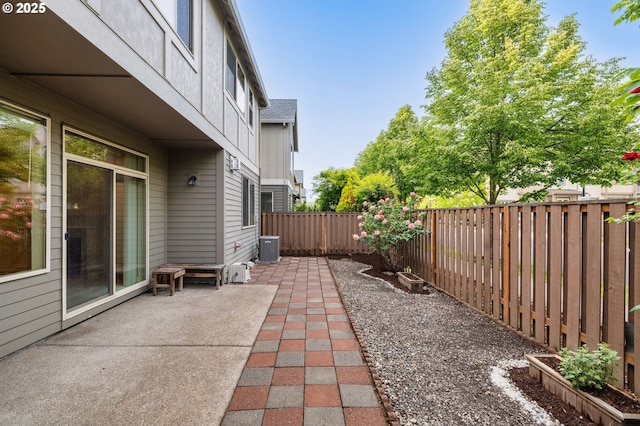 view of patio featuring a fenced backyard