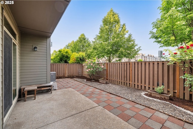 view of patio with a fenced backyard