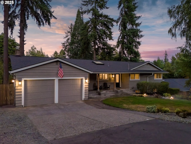 13920 Shireva Dr, Lake Oswego, OR 97034 - ranch-style home featuring an attached garage, driveway, and covered porch