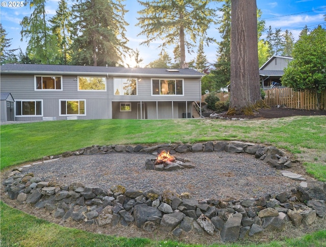 13920 Shireva Dr, Lake Oswego, OR 97034 - back of property with a fire pit
