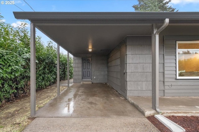 view of car parking with a carport