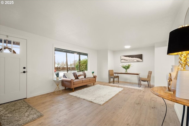 living room featuring light hardwood / wood-style flooring