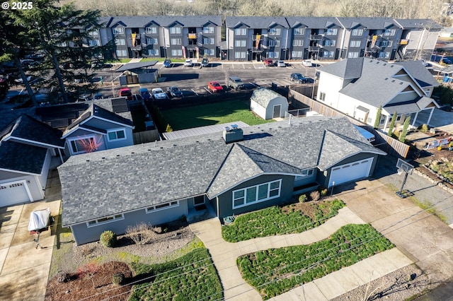 aerial view with a residential view