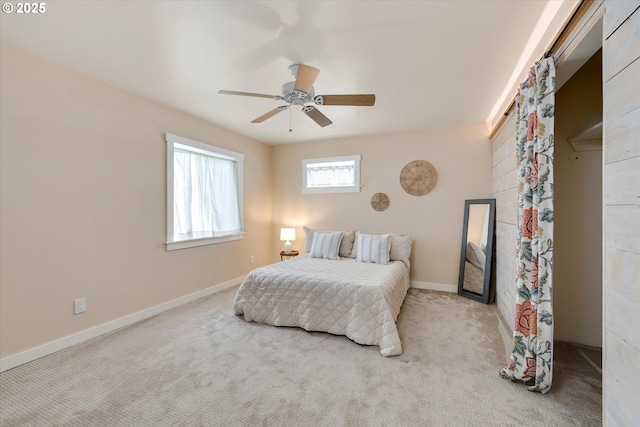 419 State St, Lyle, WA 98635 - bedroom featuring baseboards, carpet flooring, and a ceiling fan