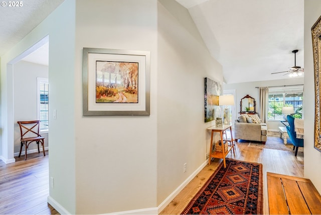 603 Lone Oaks Loop, Silverton, OR 97381 - corridor with lofted ceiling and light wood finished floors