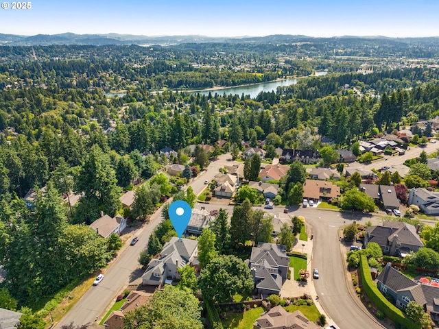 6783 Apollo Rd, West Linn, OR 97068 - aerial view of residential area featuring a water and mountain view and a forest